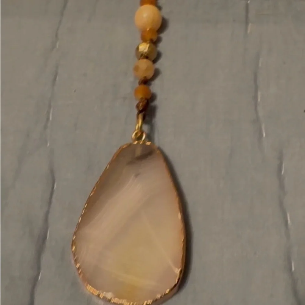 Chico’s beaded stone necklace.  NWOT. - Picture 4 of 9